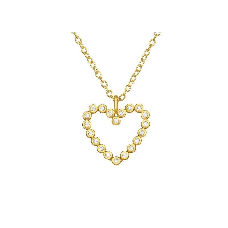 ZAZU - Collar Corazón Abierto con Circones Bañado en Oro