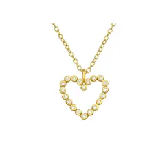 ZAZU - Collar Corazón Abierto con Circones Bañado en Oro