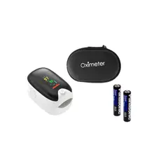 GENERICO - Oxímetro Saturómetro Pulsómetro Medifar + Estuche + 2 Pilas