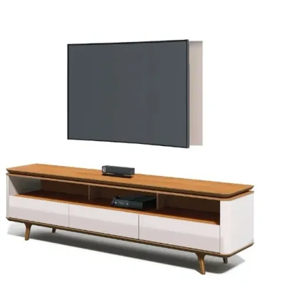 Rack Tv 70  Stand Arc 1.8 Blanco Caramelo