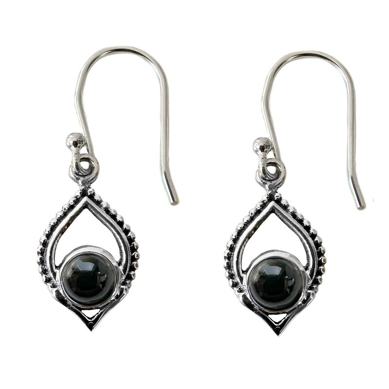 ANDREA COGGIOLA JOYAS - Aros Shaila Ónix Plata Fina 925