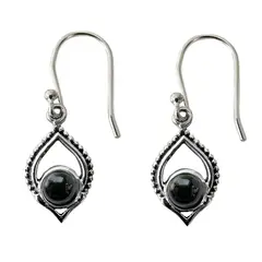 ANDREA COGGIOLA JOYAS - Aros Shaila Ónix Plata Fina 925