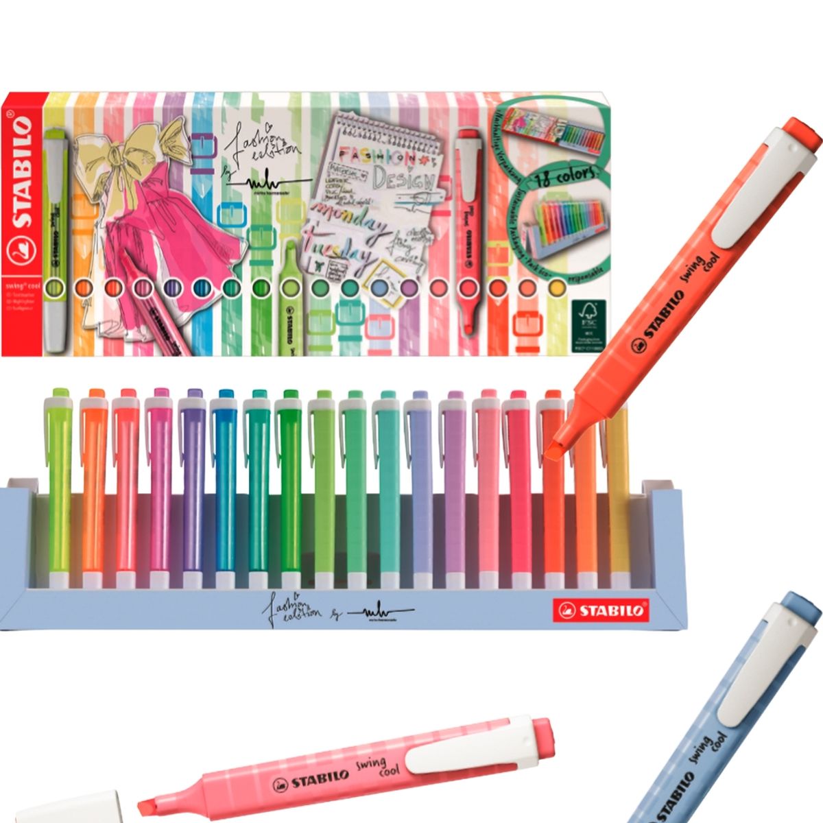 STABILO - Set 18 Destacadores Swing Cool Pastel Stabilo