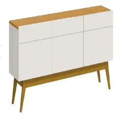 BE DESIGN - RACK TV STAND CLASSIC 1.8 CAJONES BLANCO/CARAMELO