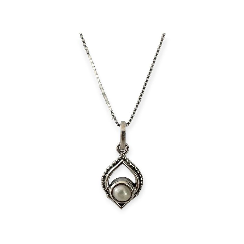 ANDREA COGGIOLA JOYAS - Collar Shaila Perla Plata Fina 925