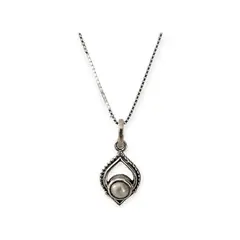 ANDREA COGGIOLA JOYAS - Collar Shaila Perla Plata Fina 925
