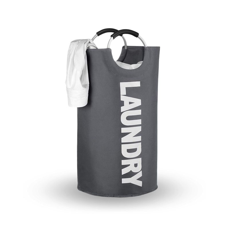 SANTU HOME & DECO - Cesta Ropa Sucia Plegable Asas Gris Laundry