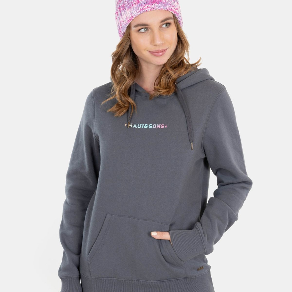 MAUI AND SONS - Poleron Dreamer Gris Mujer Maui And Sons