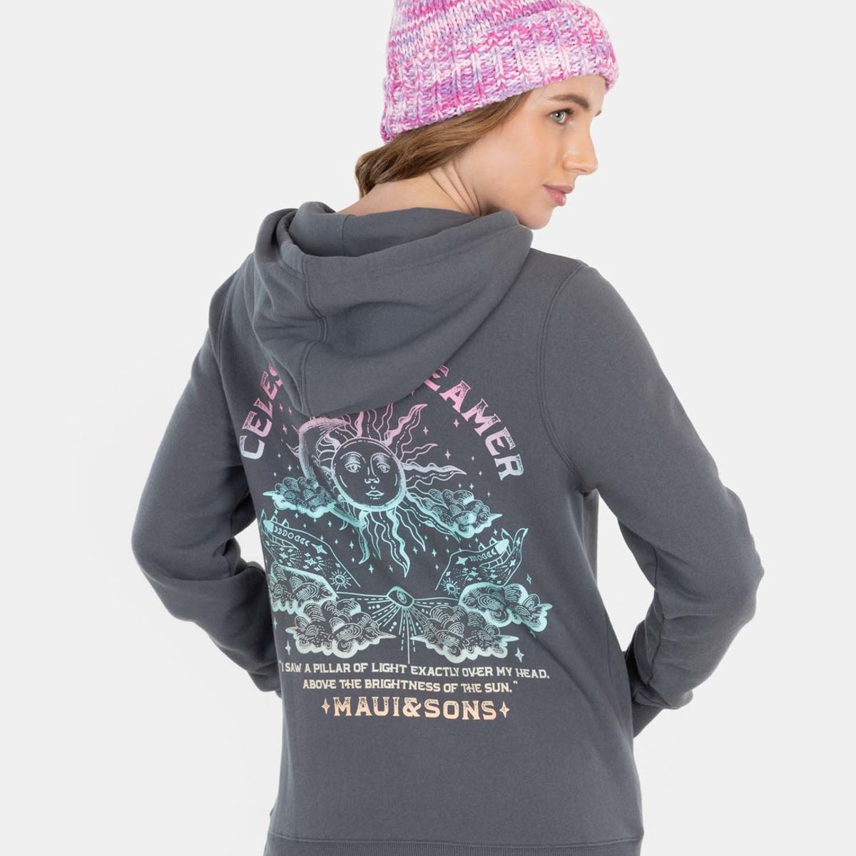 MAUI AND SONS - Poleron Dreamer Gris Mujer Maui And Sons