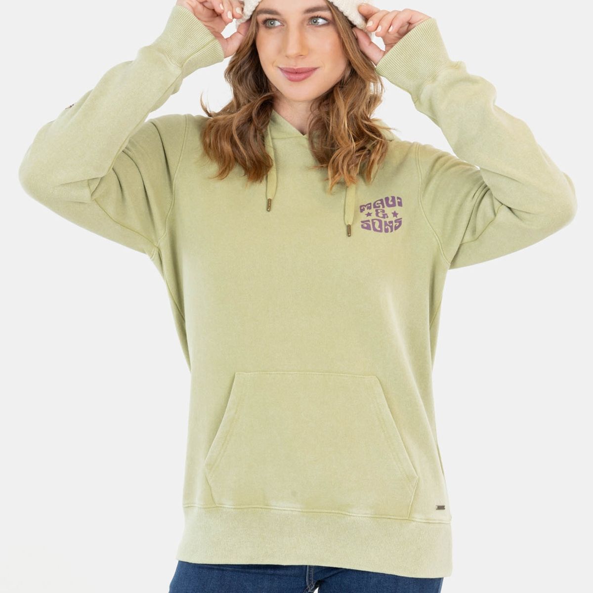 MAUI AND SONS - Poleron Good Vibes Verde Mujer Maui And Sons