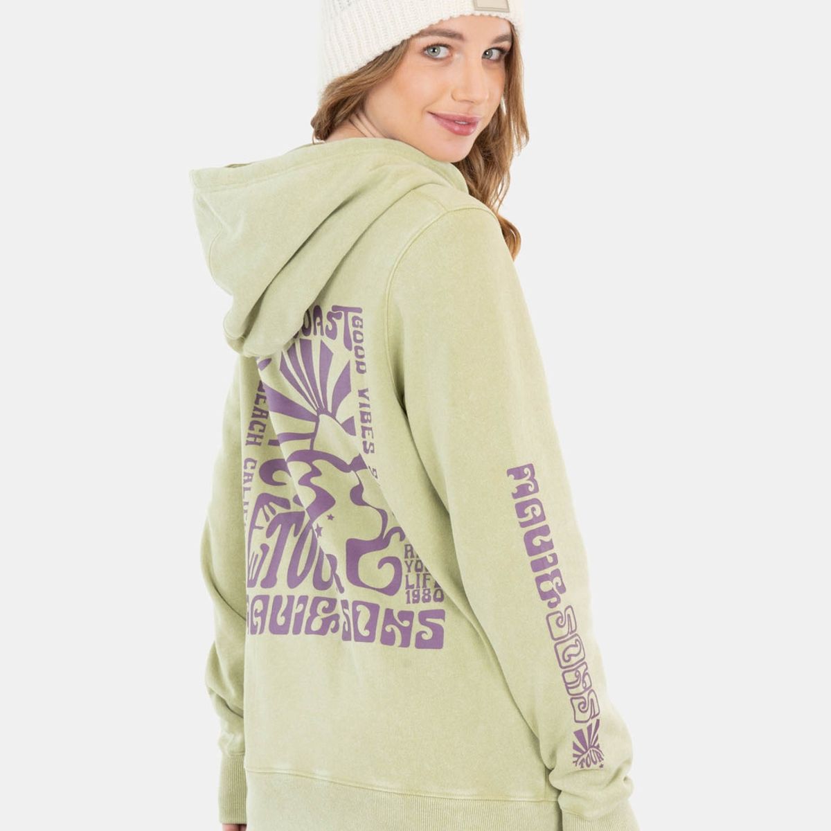 MAUI AND SONS - Poleron Good Vibes Verde Mujer Maui And Sons