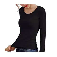 GARSIL - Camiseta Manga Larga Primera Capa De Bambú Polera Mujer