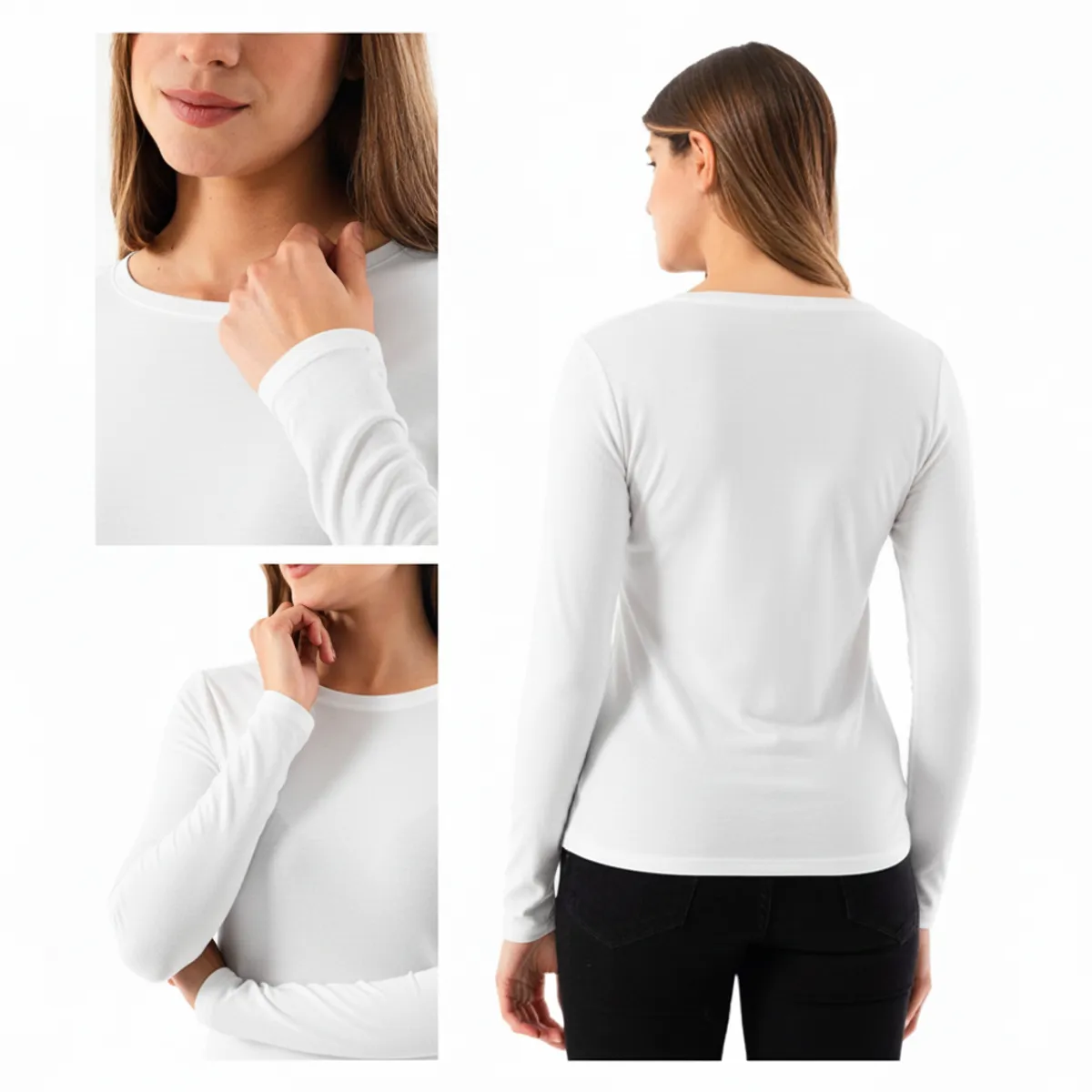 GARSIL - Camiseta Manga Larga Primera Capa De Bambú Polera Mujer