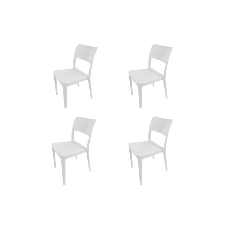 DVP - Pack 4 Sillas De Comedor Plásticas Minimal Blanco Dvp