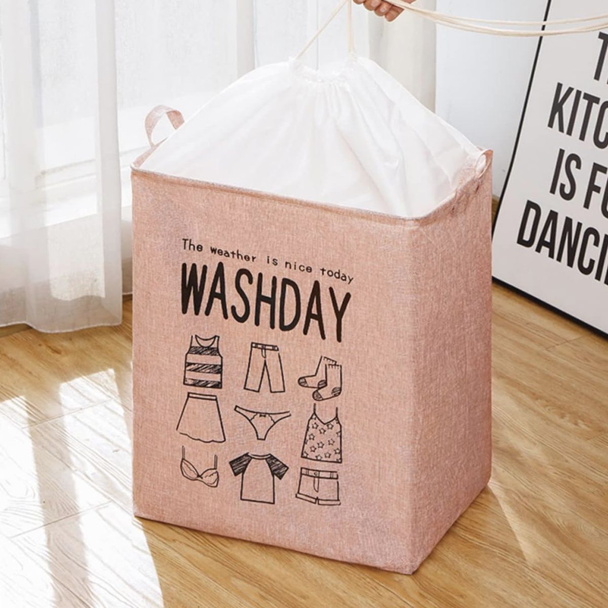 SANTU HOME & DECO - Cesta Ropa Sucia Plegable Asas Washday