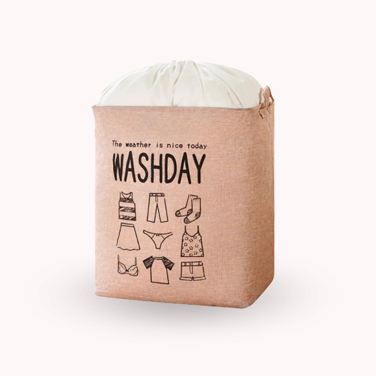 SANTU HOME & DECO - Cesta Ropa Sucia Plegable Asas Washday