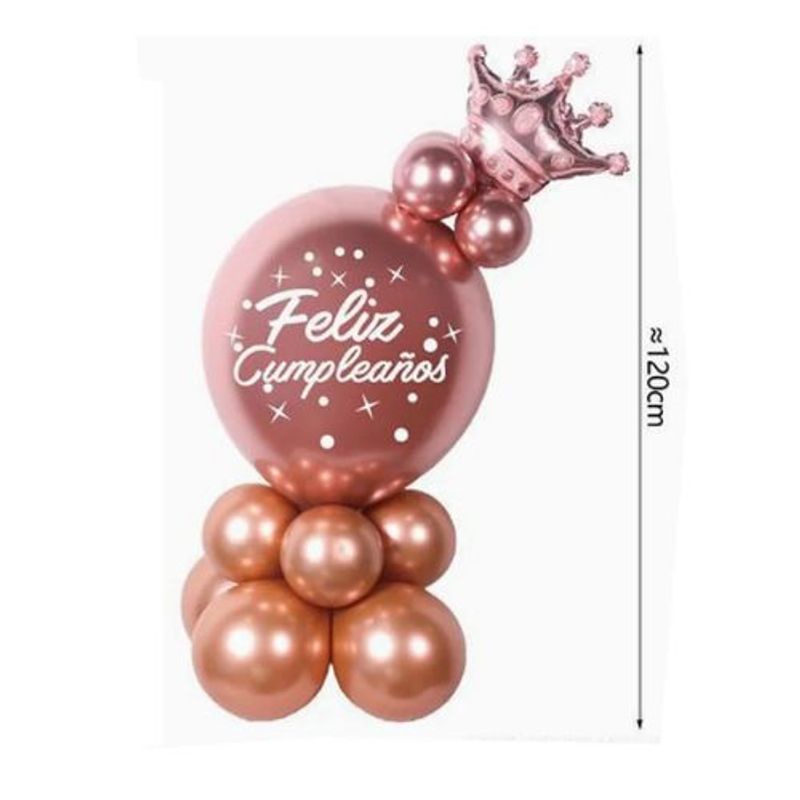 GENERICO - Set De Globos Color Rosa 15 Unidades 120 Cm