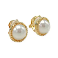 ELBAULDEJUMA - Aros Sin Perforación Boton simil Perla Clip