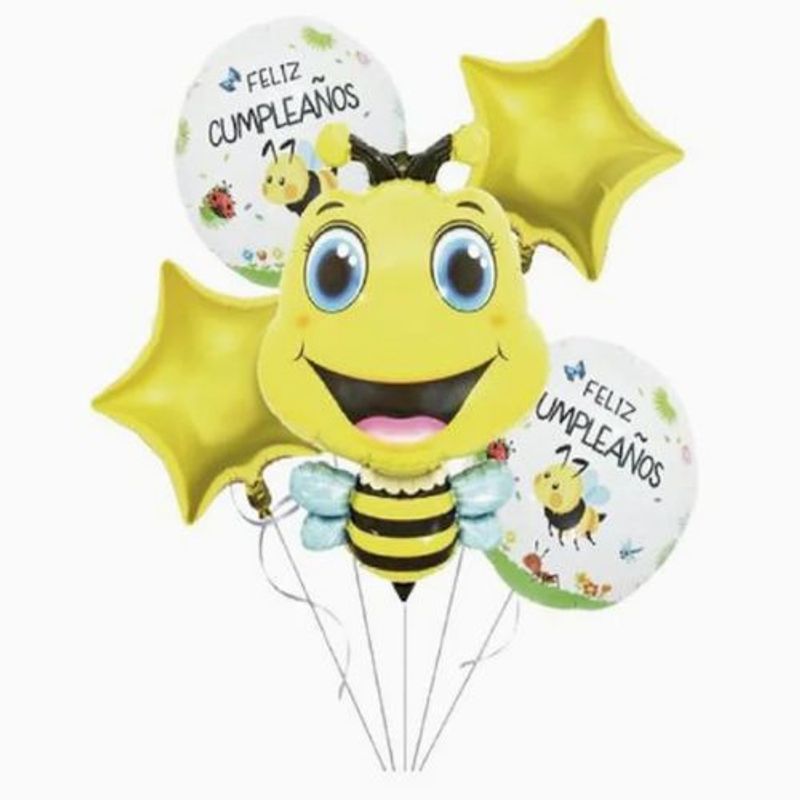 GENERICO - Set De Globos Latex Diseño Abeja Color Amarillo