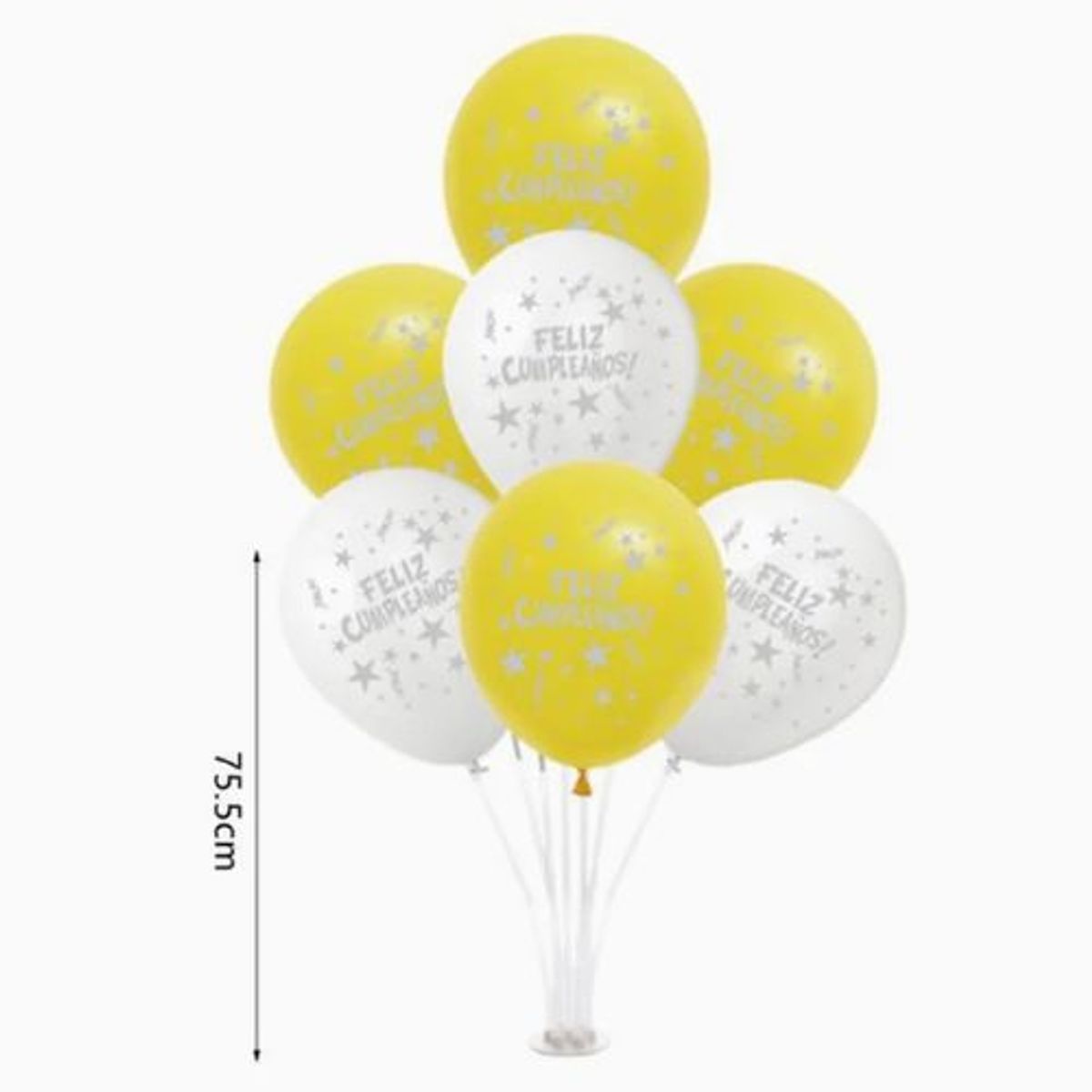 GENERICO - Set De Globos Latex Amarillo Y Blanco 75 Cm