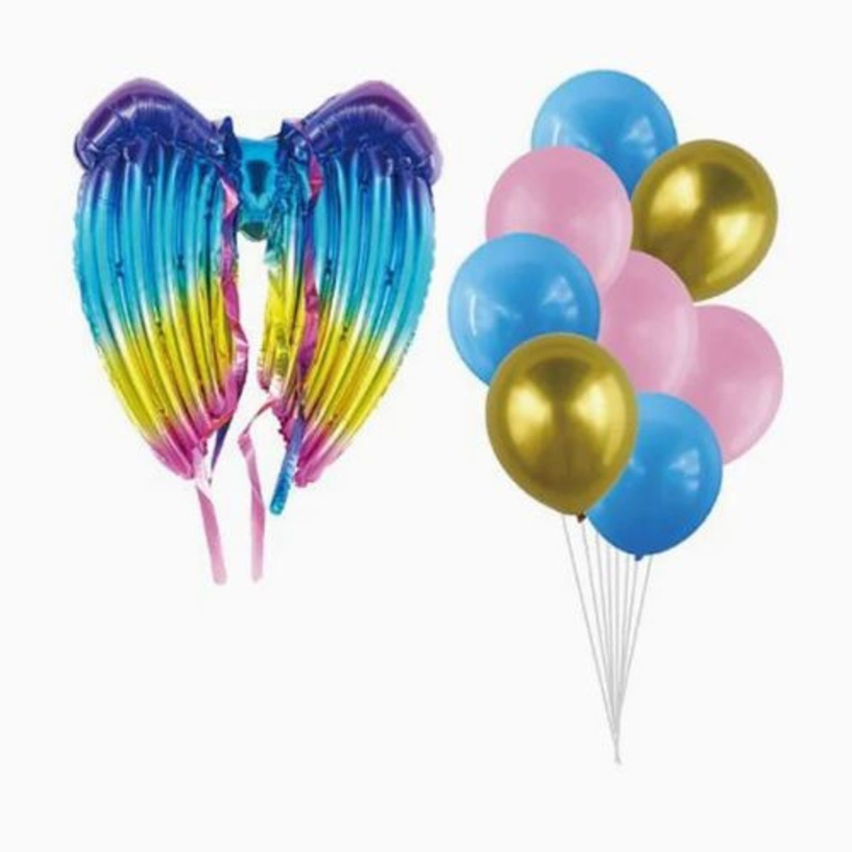 GENERICO - Set De Globos Latex Multicolor Alas 82X30 Cm