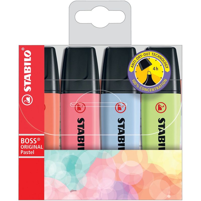 STABILO - Destacador 4 Colores Stabilo Boss Pasteles