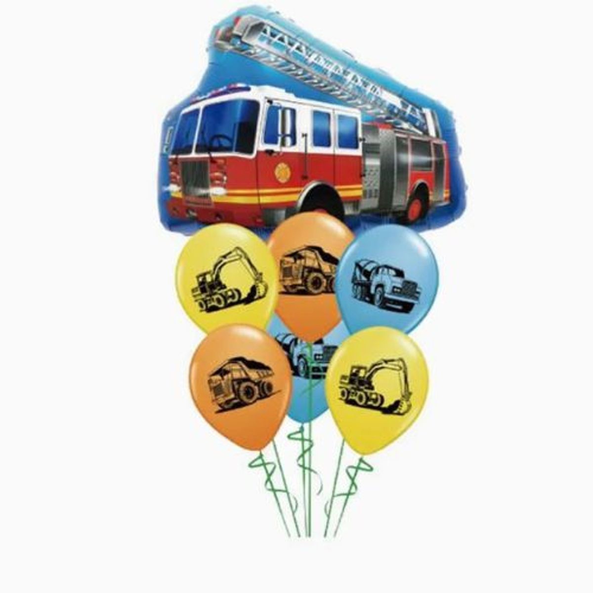 GENERICO - Set De Globos Latex Diseño Carro Bomberos