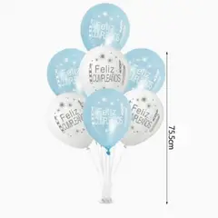 GENERICO - Set De Globos Latex Color Celeste y Blanco