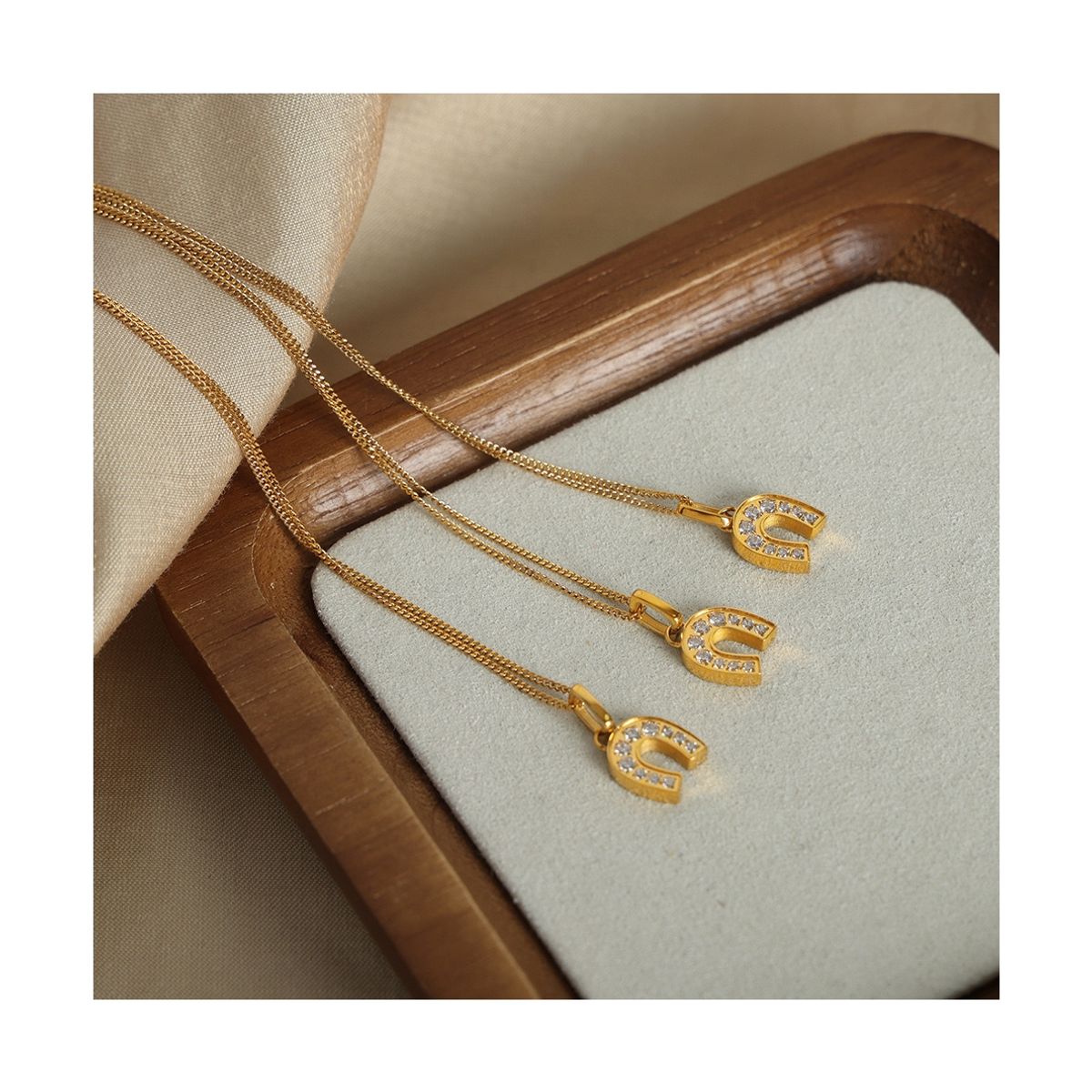 LUX JOYAS - Collar Baño Oro 18k Herradura Circones