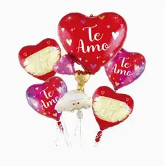 GENERICO - Set De Globos Latex Diseño Corazón Color Rojo 86X45 Cm