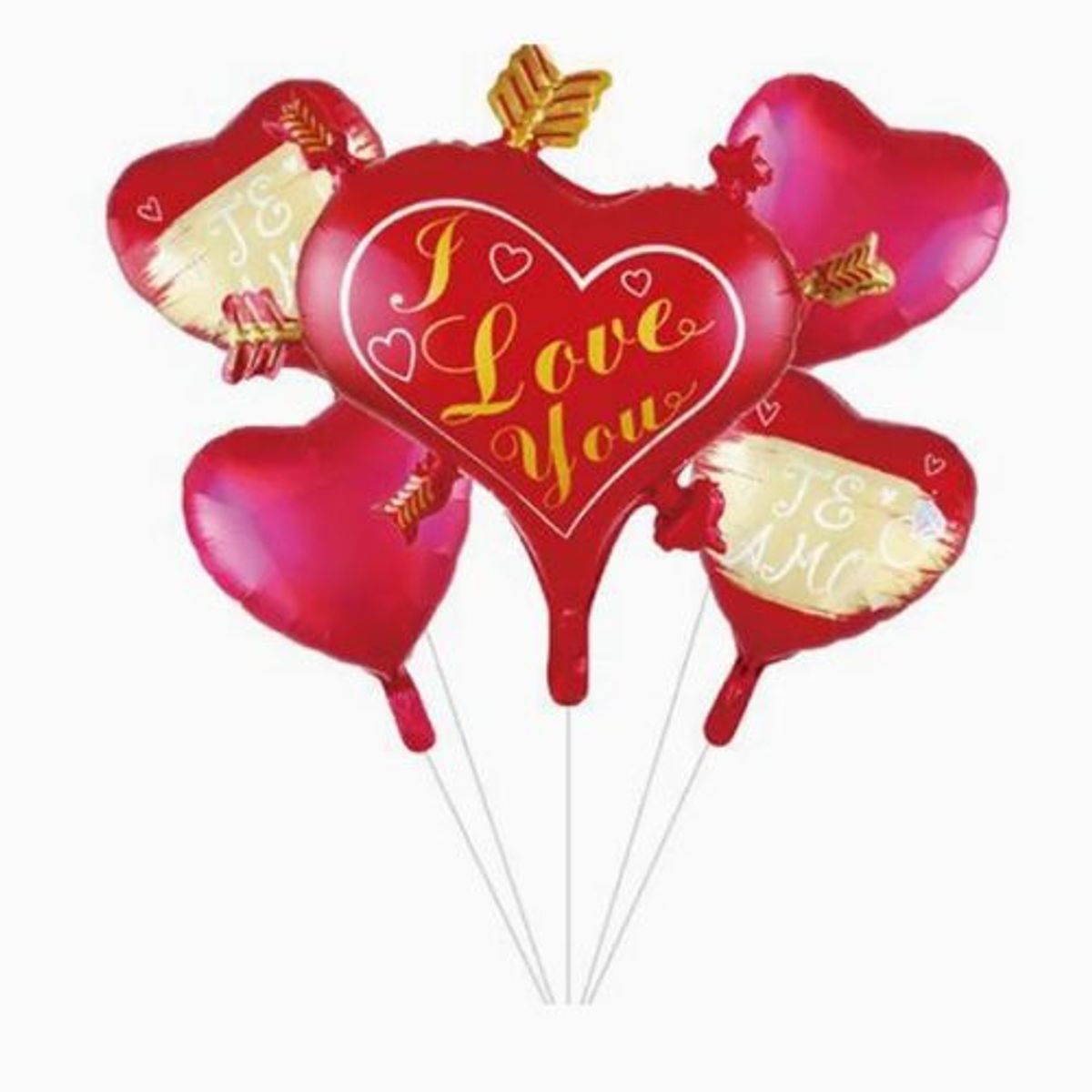 GENERICO - Set De Globos Latex Diseño Corazón Color Rojo 68X45 Cm