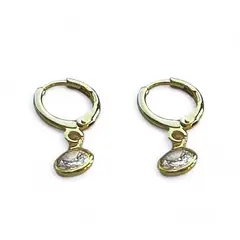 ANDREA COGGIOLA JOYAS - Aros Argolla Paulina Circón Enchapado Oro 18K