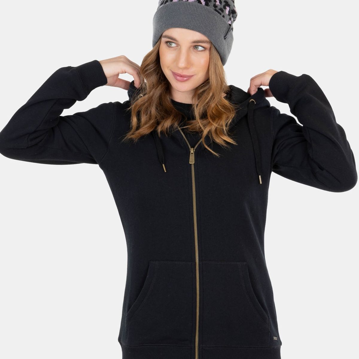 MAUI AND SONS - Poleron Green Stains Sherpa Negro Mujer Maui And Sons