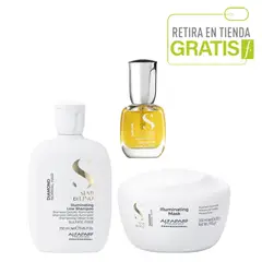 ALFAPARF MILANO - ALFAPARF Kit Serum, Shampoo y Mascara Diamond Iluminador Semi Di Lino
