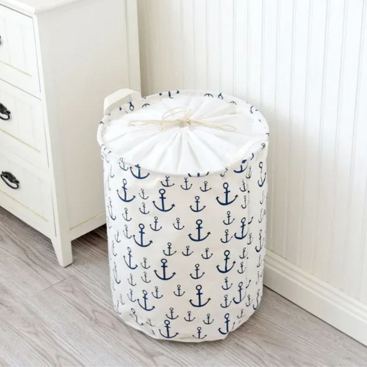 SANTU HOME & DECO - Cesta Ropa Sucia Plegable Asas Diseño Ancla