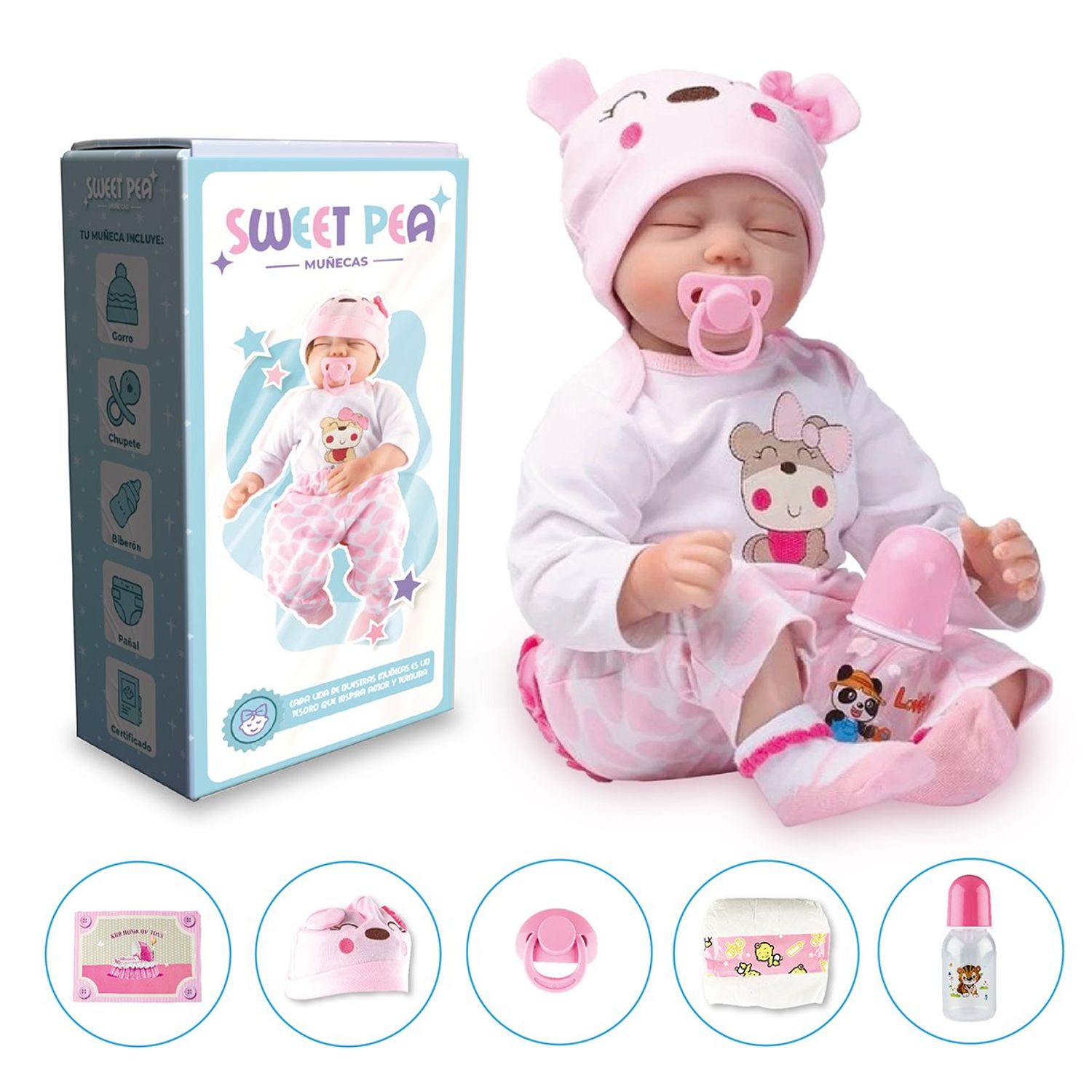 Muñeca Bebe No Cierra Los Ojos Al Dormir BABY Born Eva Muñeca 43cm