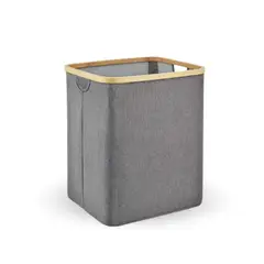 SANTU HOME & DECO - Cesta Ropa Sucia Plegable Gris Aro Bambu