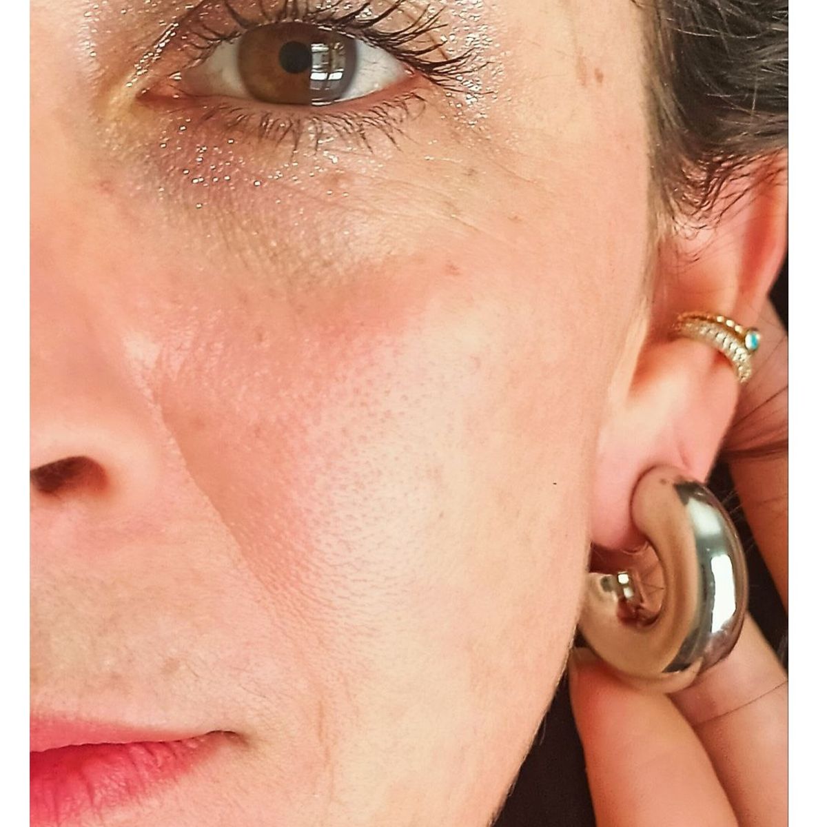 ELBAULDEJUMA - Aros Sin Perforacion Argollas Big Chunky Plateadas