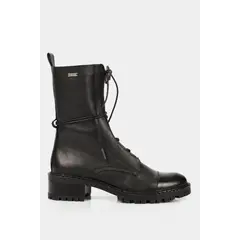 VELEZ - Vélez Botines Militar Paramo De Cuero Mujer Cordones Negro