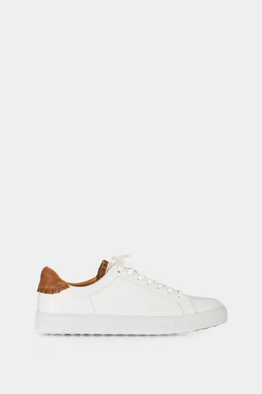 Vélez Zapatilla Tenis Casual De Cuero Combinados Blanco