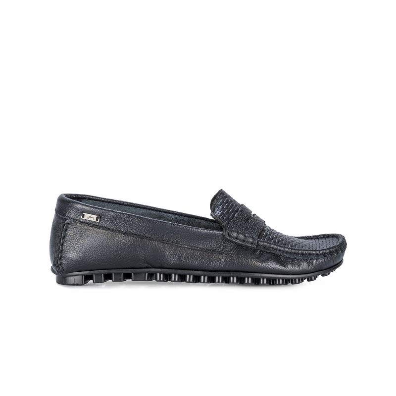 VELEZ - Vélez Mocasines Denver Cuero Mujer Grabado Con Placa Negro