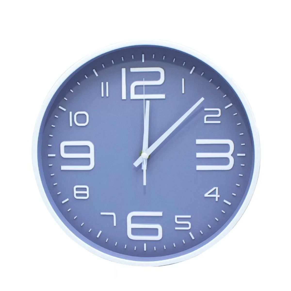 GENERICO - Reloj Pared Mural Redondo 30Cms Blanco Gris