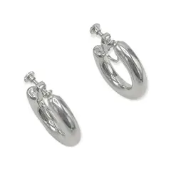 ELBAULDEJUMA - Aros Sin Perforacion Argollas Chunky Delgadas Plateadas.-