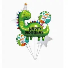 GENERICO - Set De Globos Latex Diseño Dino Color Verde