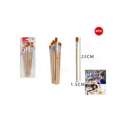 GENERICO - Set Pinceles 1.5 Cm 22 Cm 6 Pcs
