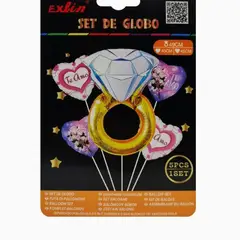 GENERICO - Set De Globos Latex Forma Diamante Varios Colores