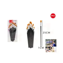 GENERICO - Set Pinceles Cuadrados 25 Cm 9 Pcs