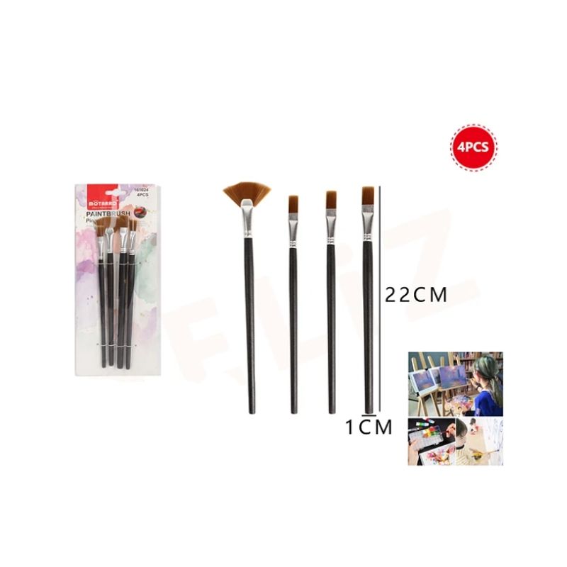GENERICO - Set 4 Pinceles Diferentes Formas 22 Cm