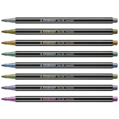STABILO - 6 Pen 68 Metallic Marcadores Metálicos Caja Metálica