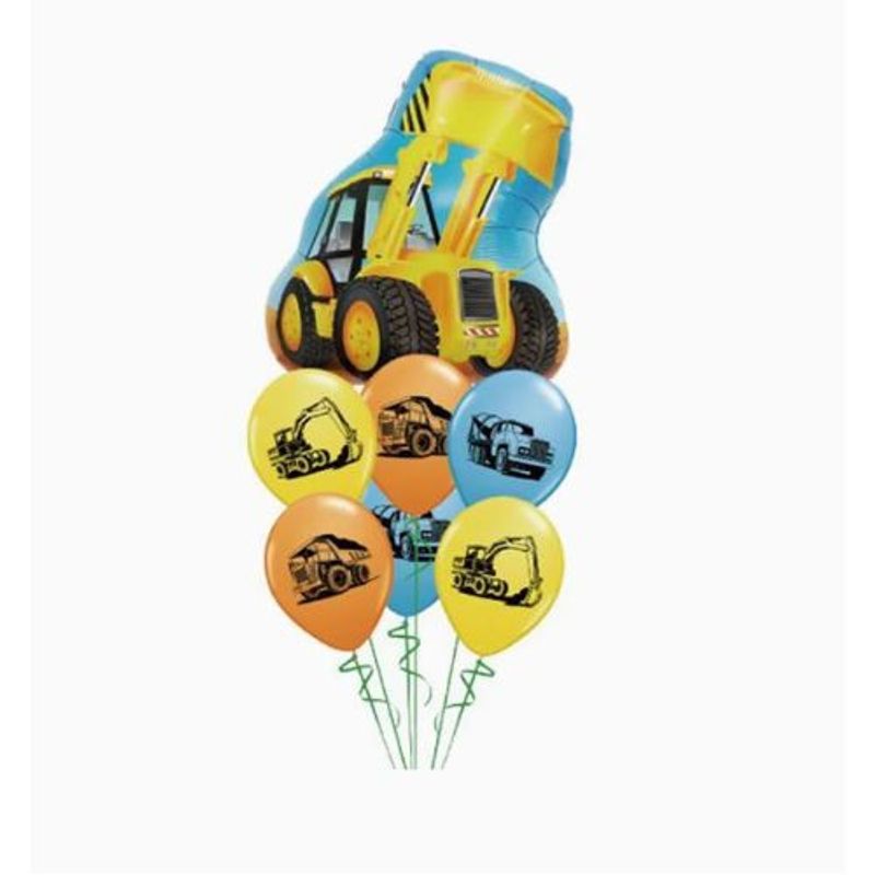 GENERICO - Set De Globos Latex Diseño Tractor Color Amarillo